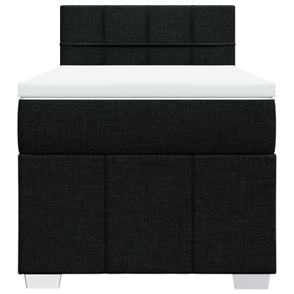 Boxspringbett mit Matratze Schwarz 80x200 cm Stoff