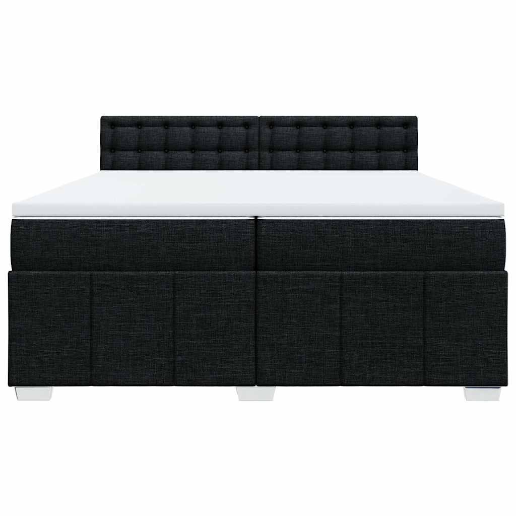 Boxspringbett mit Matratze Schwarz 200x200 cm Stoff