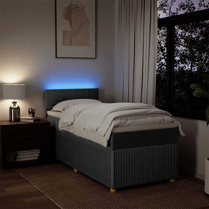 Boxspringbett mit Matratze Dunkelgrau 80x200 cm Stoff