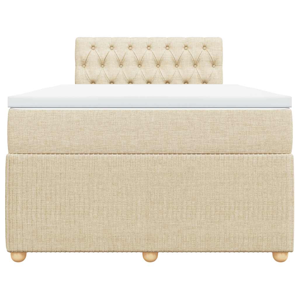 Boxspringbett mit Matratze Creme 120x190 cm Stoff