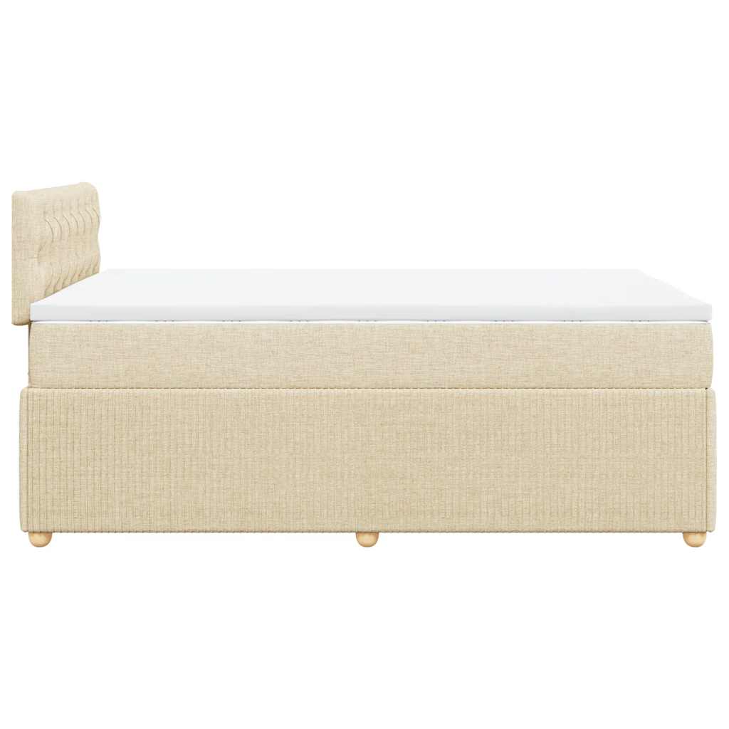 Boxspringbett mit Matratze Creme 120x190 cm Stoff