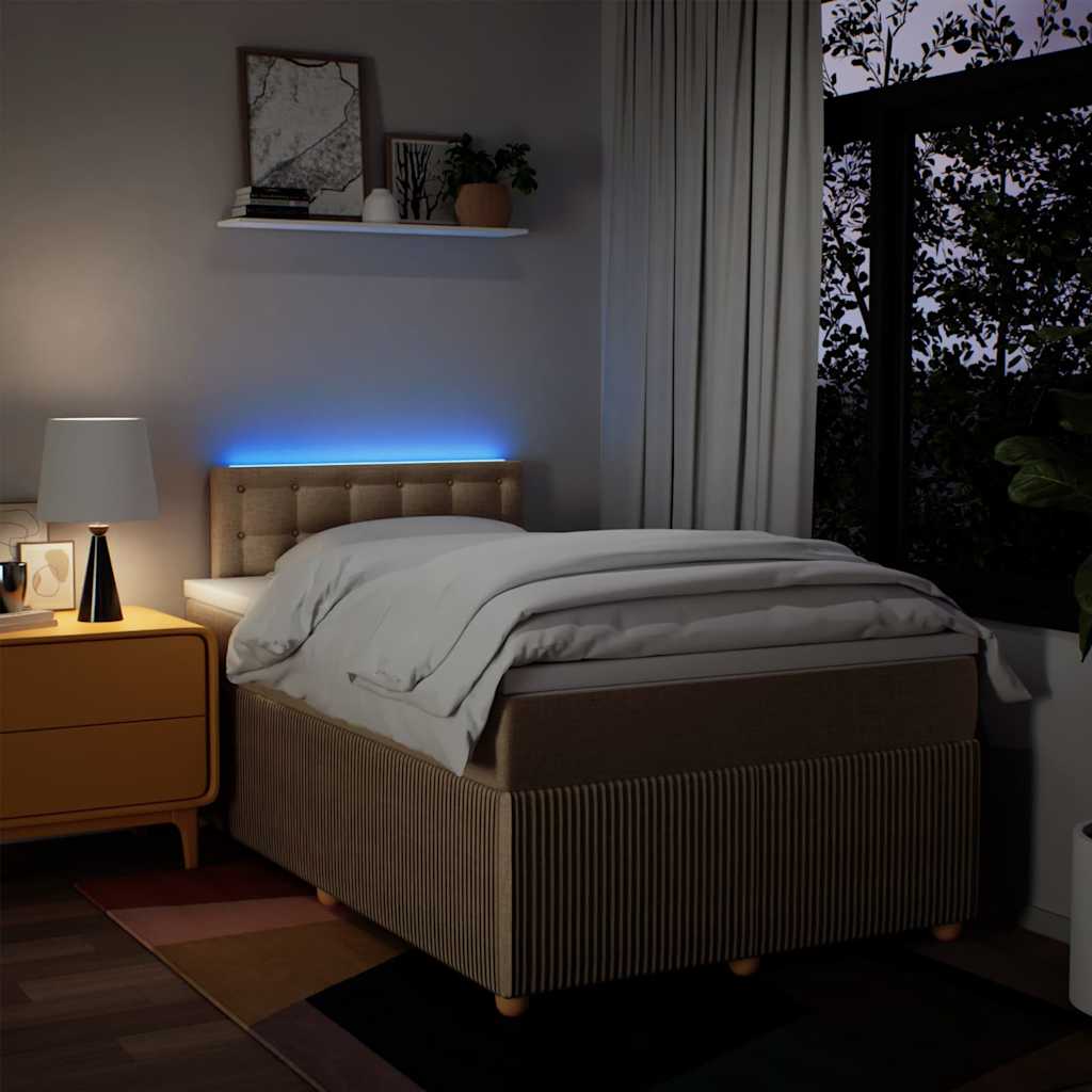 Boxspringbett mit Matratze Creme 120x190 cm Stoff