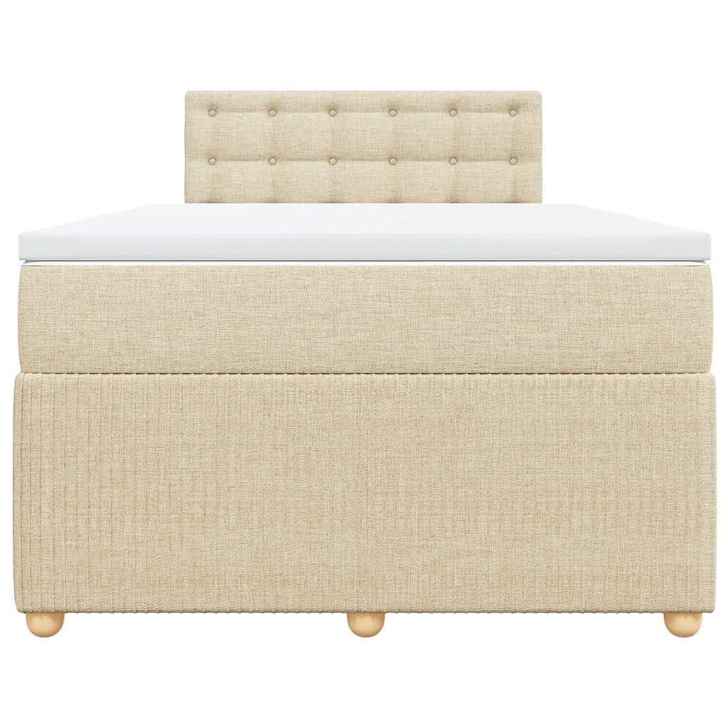 Boxspringbett mit Matratze Creme 120x190 cm Stoff