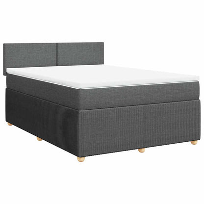 Boxspringbett mit Matratze Dunkelgrau 140x190 cm Stoff