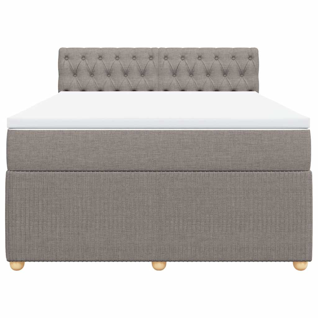 Boxspringbett mit Matratze Taupe 140x190 cm Stoff