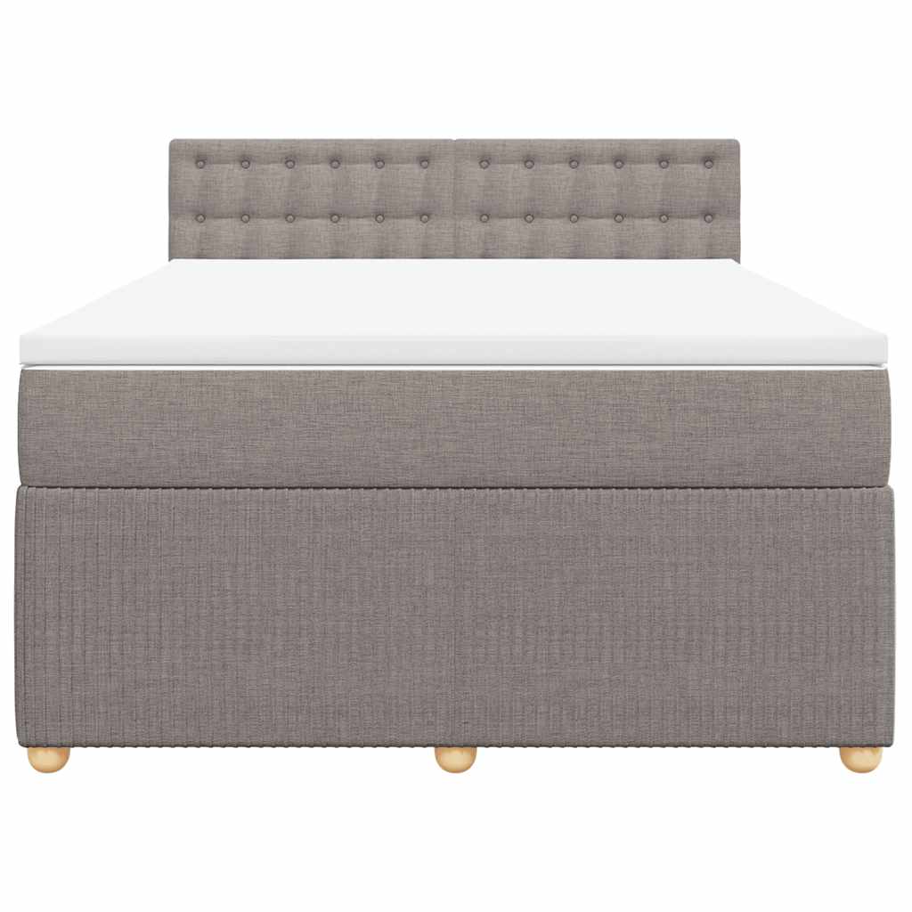 Boxspringbett mit Matratze Taupe 140x190 cm Stoff