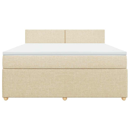 Boxspringbett mit Matratze Creme 180x200 cm Stoff