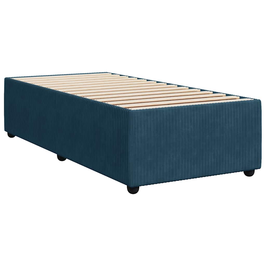 Boxspringbett mit Matratze Blau 90x190 cm Samt