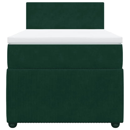 Boxspringbett mit Matratze Dunkelgrün 90x200 cm Samt