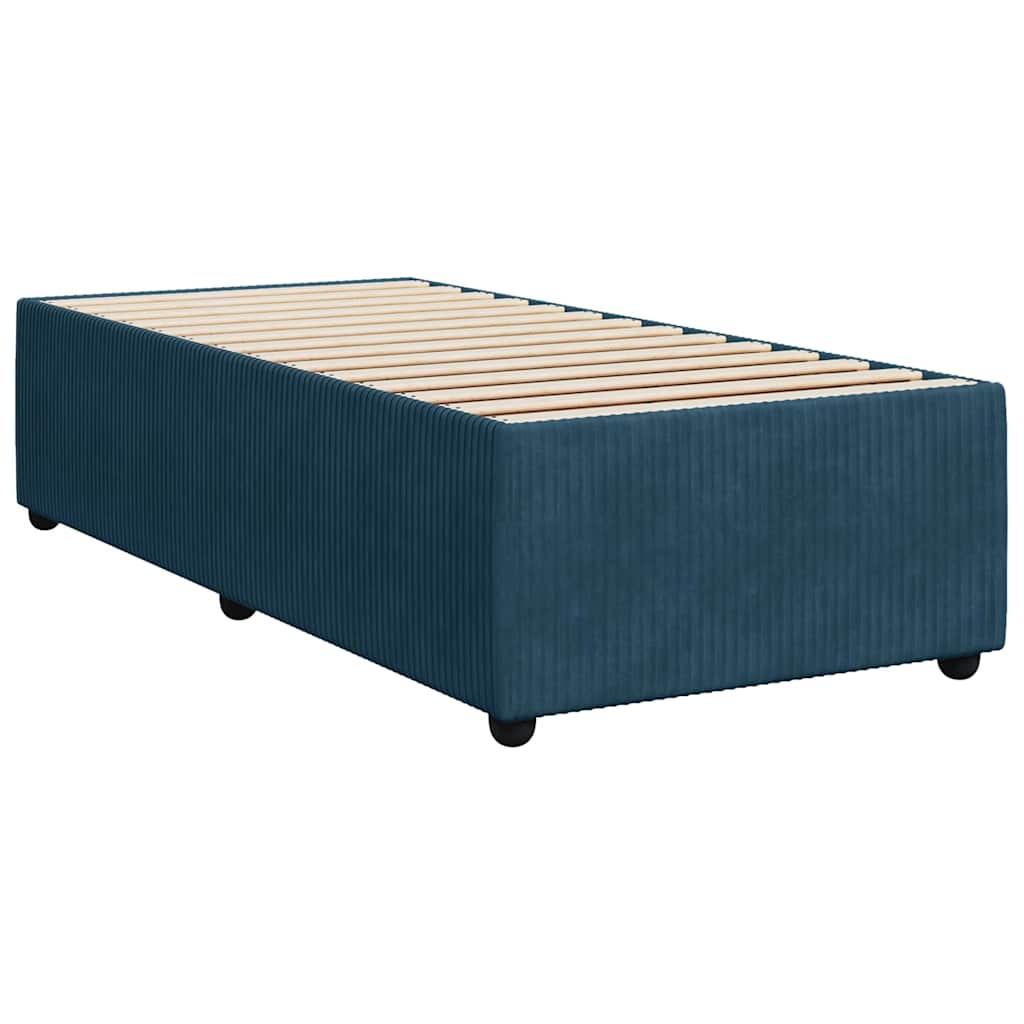 Boxspringbett mit Matratze Blau 90x200 cm Samt