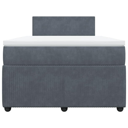 Boxspringbett mit Matratze Dunkelgrau 120x190 cm Samt