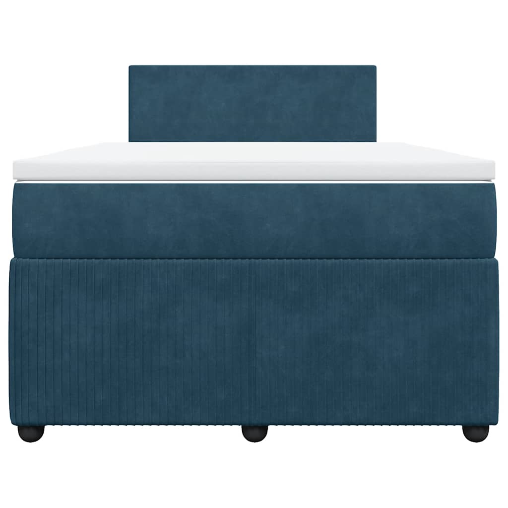 Boxspringbett mit Matratze Blau 120x190 cm Samt