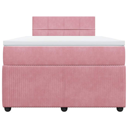 Boxspringbett mit Matratze Rosa 120x190 cm Samt