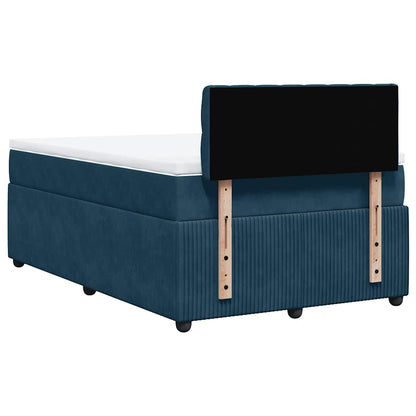 Boxspringbett mit Matratze Blau 120x190 cm Samt