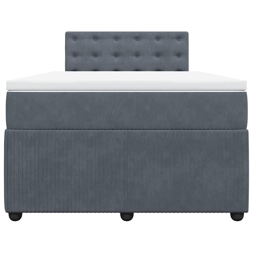 Boxspringbett mit Matratze Dunkelgrau 120x190 cm Samt