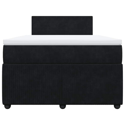 Boxspringbett mit Matratze Schwarz 120x200 cm Samt