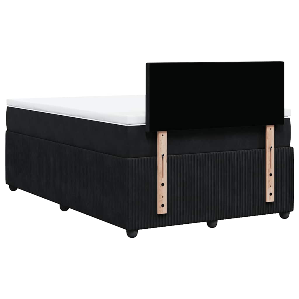 Boxspringbett mit Matratze Schwarz 120x200 cm Samt