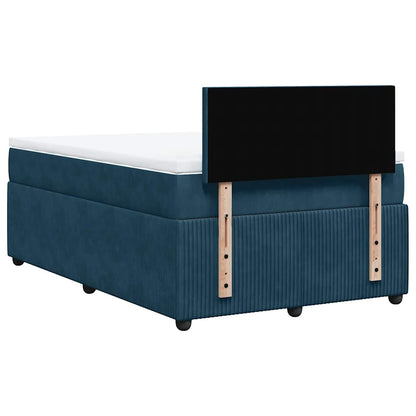 Boxspringbett mit Matratze Blau 120x200 cm Samt