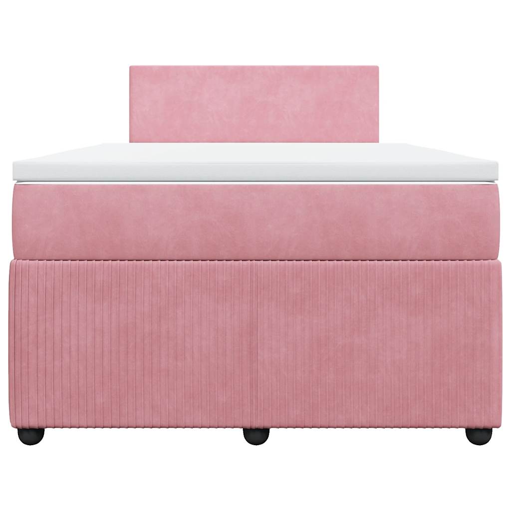 Boxspringbett mit Matratze Rosa 120x200 cm Samt