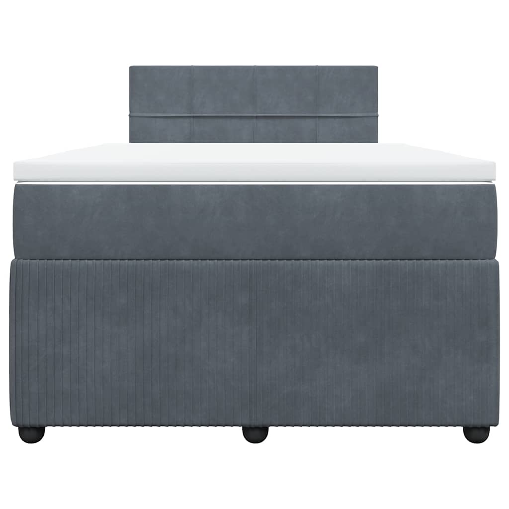 Boxspringbett mit Matratze Dunkelgrau 120x200 cm Samt