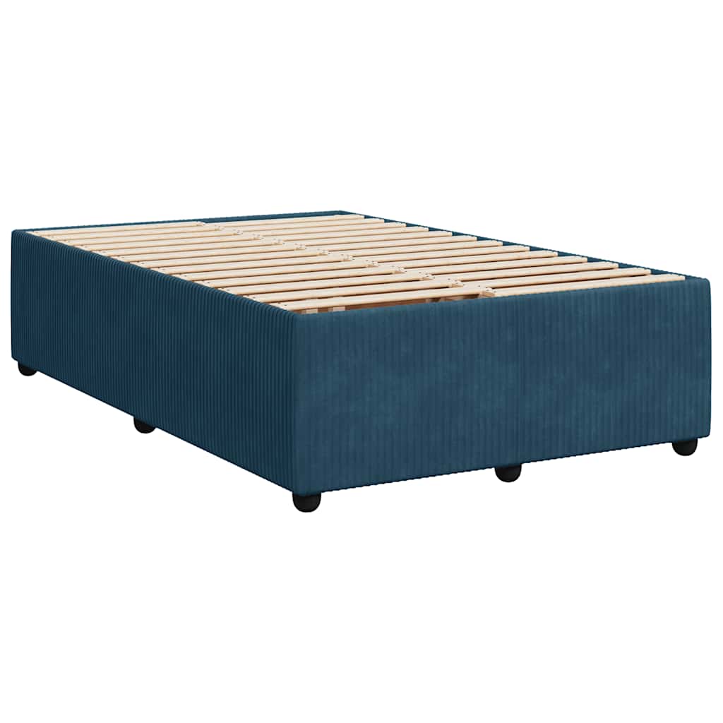 Boxspringbett mit Matratze Blau 120x200 cm Samt