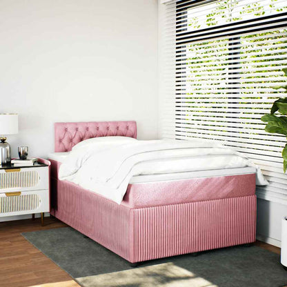 Boxspringbett mit Matratze Rosa 120x200 cm Samt