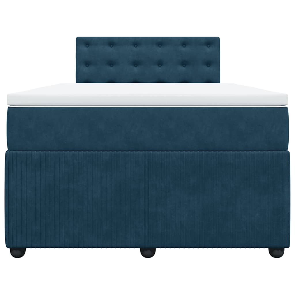 Boxspringbett mit Matratze Blau 120x200 cm Samt
