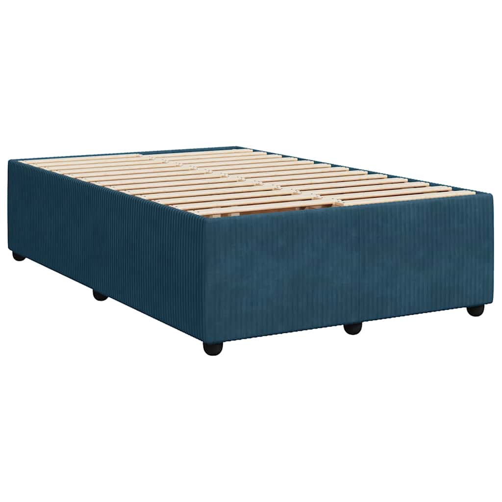 Boxspringbett mit Matratze Blau 120x200 cm Samt