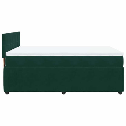 Boxspringbett mit Matratze Dunkelgrün 140x190 cm Samt