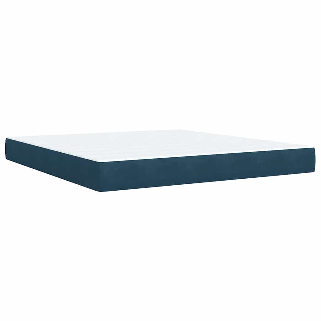 Boxspringbett mit Matratze Blau 180x200 cm Samt