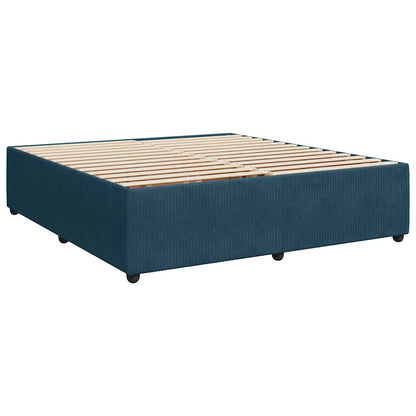 Boxspringbett mit Matratze Blau 180x200 cm Samt