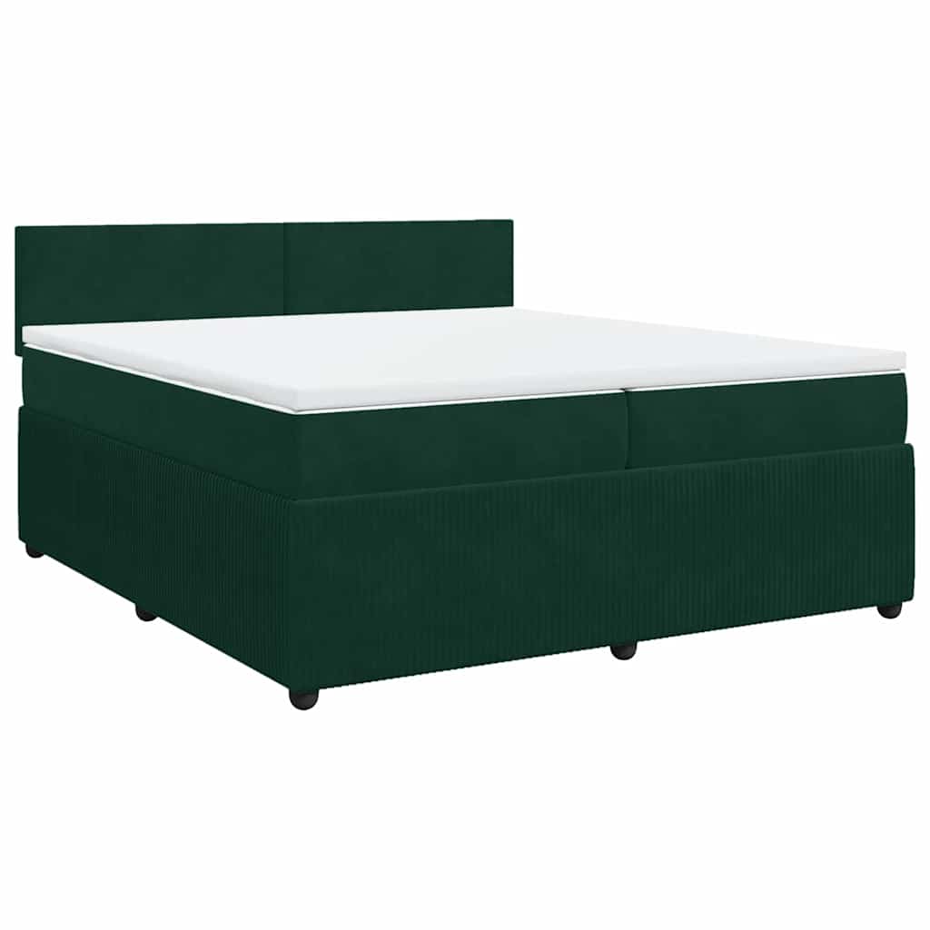 Boxspringbett mit Matratze Dunkelgrün 200x200 cm Samt