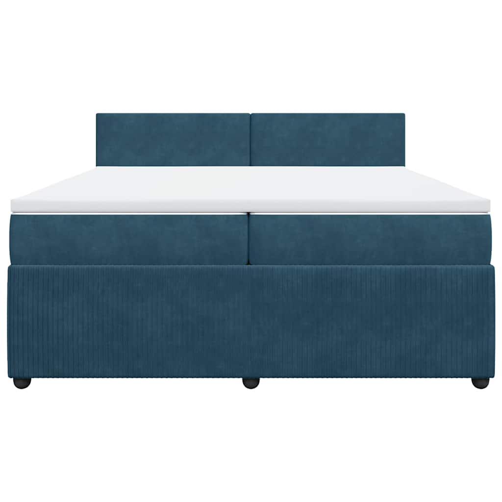 Boxspringbett mit Matratze Blau 200x200 cm Samt