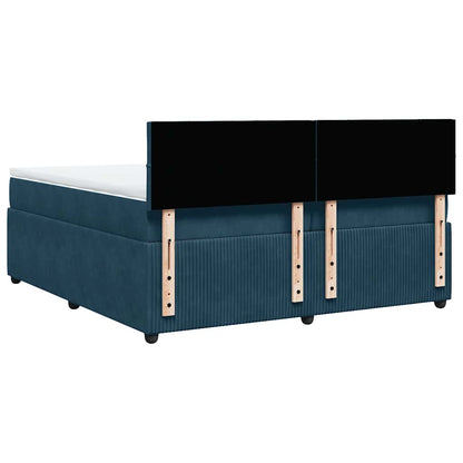 Boxspringbett mit Matratze Blau 200x200 cm Samt