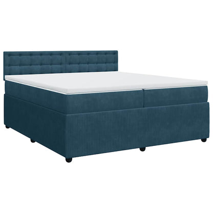 Boxspringbett mit Matratze Blau 200x200 cm Samt