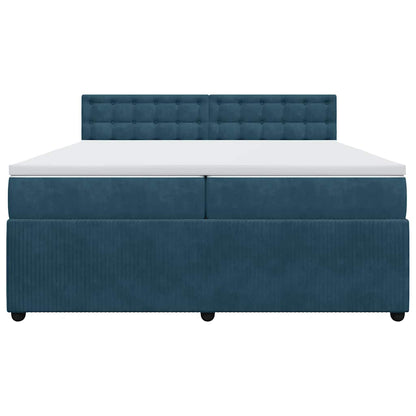 Boxspringbett mit Matratze Blau 200x200 cm Samt