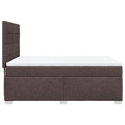 Boxspringbett mit Matratze Dunkelbraun 160x200 cm Stoff