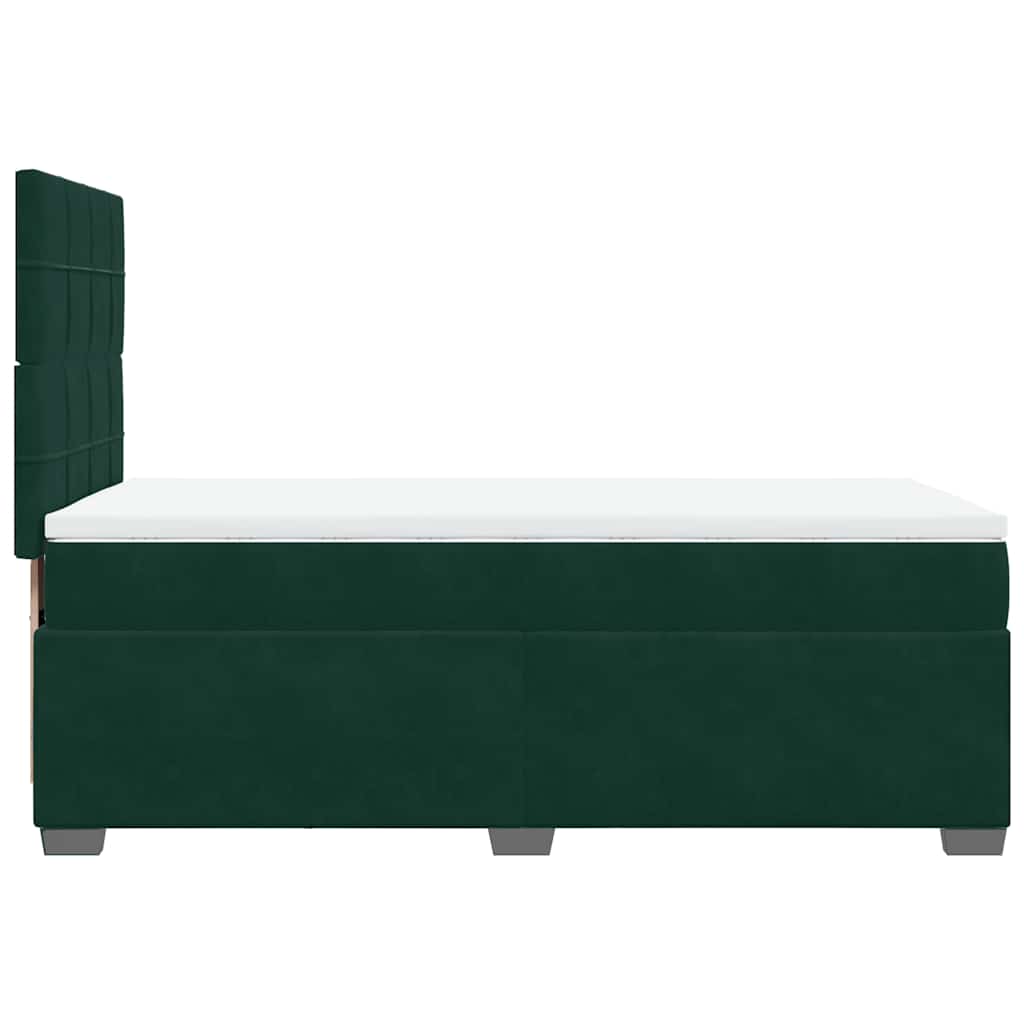 Boxspringbett mit Matratze Dunkelgrün 90x190 cm Samt
