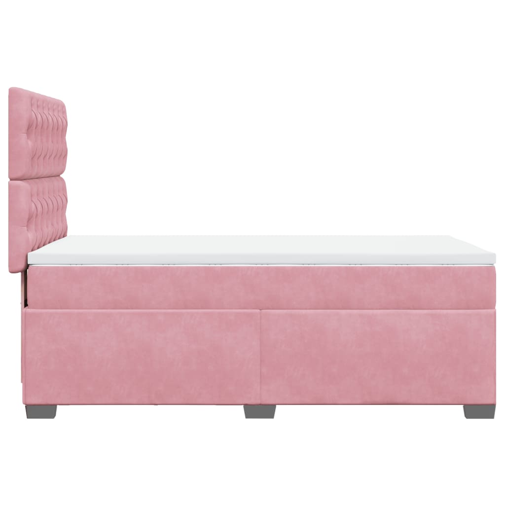 Boxspringbett mit Matratze Rosa 90x190 cm Samt