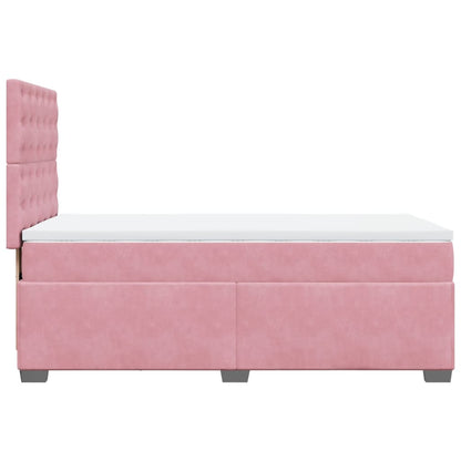 Boxspringbett mit Matratze Rosa 90x190 cm Samt