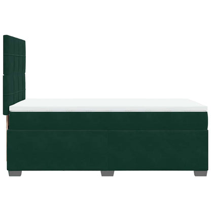 Boxspringbett mit Matratze Dunkelgrün 100x200 cm Samt