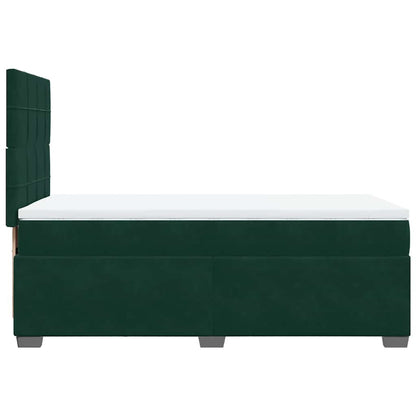 Boxspringbett mit Matratze Dunkelgrün 100x200 cm Samt