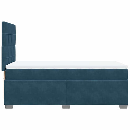 Boxspringbett mit Matratze Blau 100x200 cm Samt