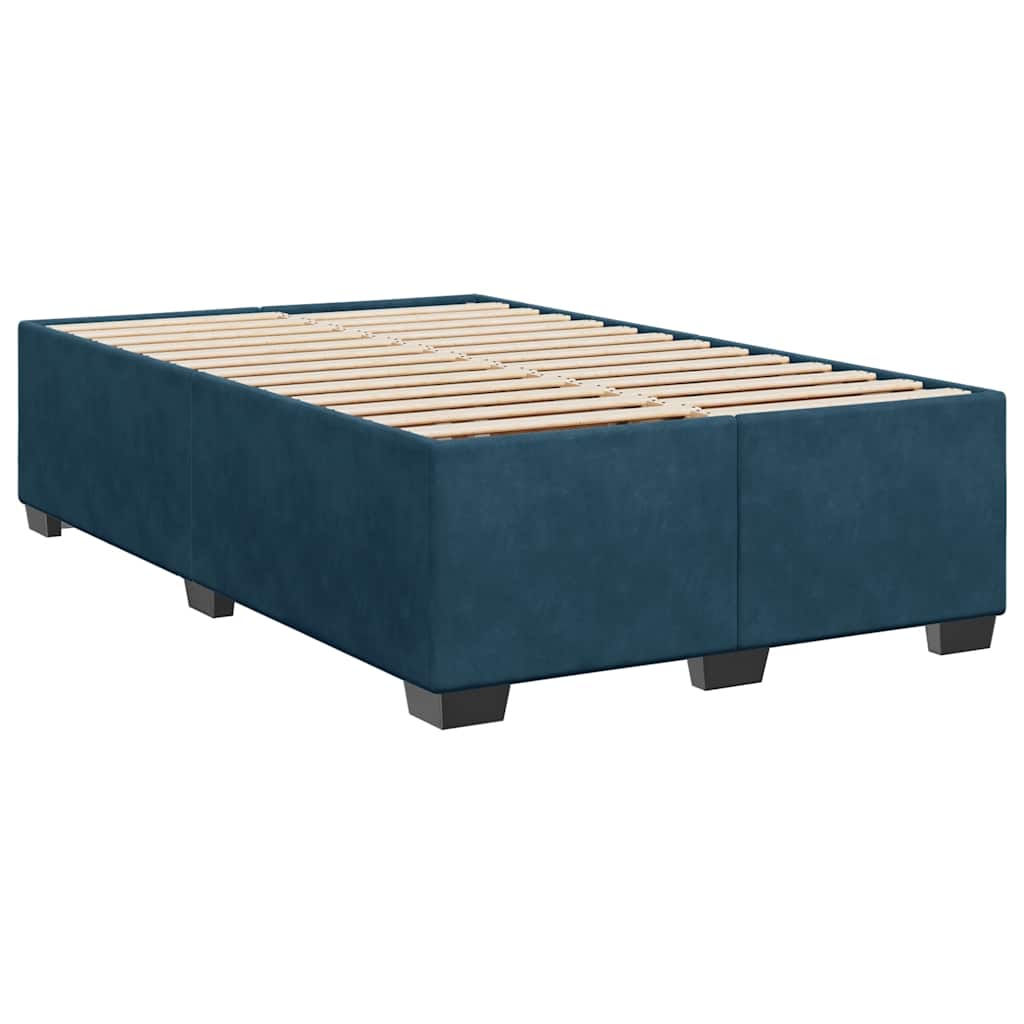 Boxspringbett mit Matratze Blau 120x200 cm Samt