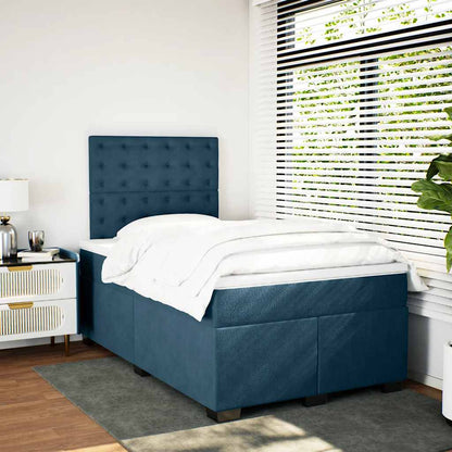 Boxspringbett mit Matratze Blau 120x200 cm Samt