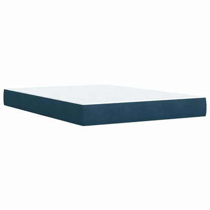 Boxspringbett mit Matratze Blau 140x190 cm Samt
