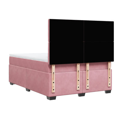 Boxspringbett mit Matratze Rosa 160x200 cm Samt