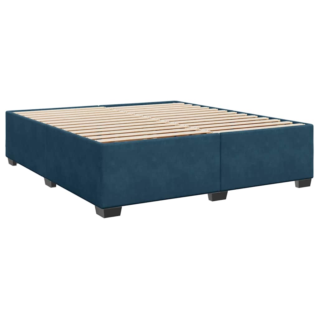Boxspringbett mit Matratze Blau 180x200 cm Samt