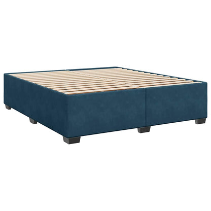 Boxspringbett mit Matratze Blau 180x200 cm Samt