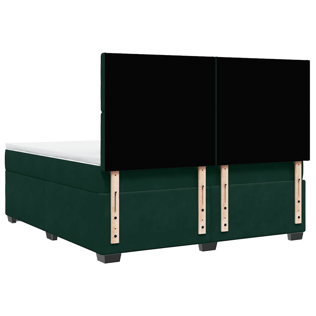 Boxspringbett mit Matratze Dunkelgrün 180x200 cm Samt